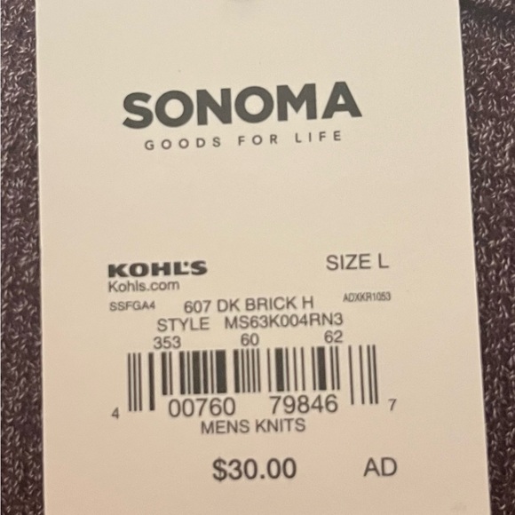 NWT Mens Burgundy Colored Knit Top Built for Comfort!! - Picture 9 of 9